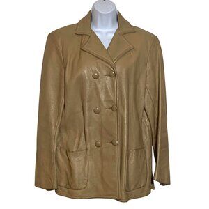 Custom-Made VTG 60s Deerskin Tan Leather Jacket Womens SZ Medium Custom Coat USA